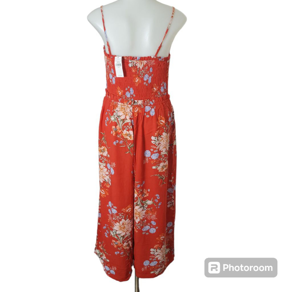 Women's American Eagle Floral Jumpsuit Size M Red - Picture 3 of 10